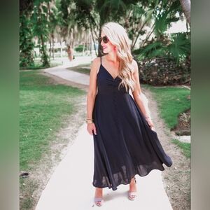 New With Tags Jess Lea 2x 16/18 Black Sundress Buttons Down Front